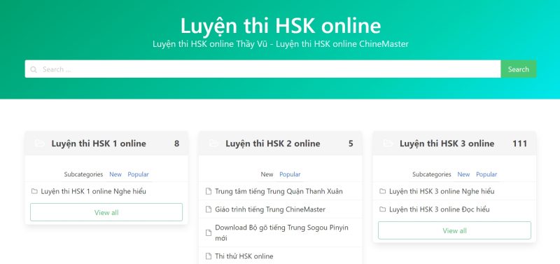 Luyện thi HSK online là một trang web chuyên về ôn thi HSK