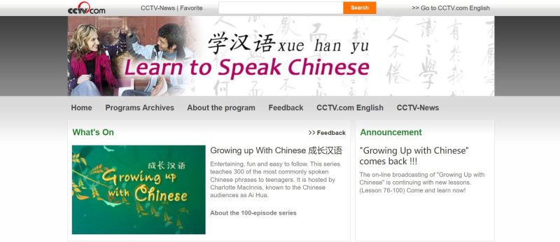 CCTV Learn Chinese chuyên về việc luyện nghe tiếng Trung 