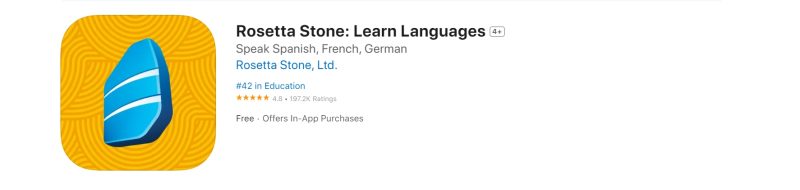 Phần mềm học tiếng Trung Rosetta Stone trên IOS